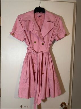 Barbie Luxe by Patricia Field Pink Short-Sleeve Trench Dress